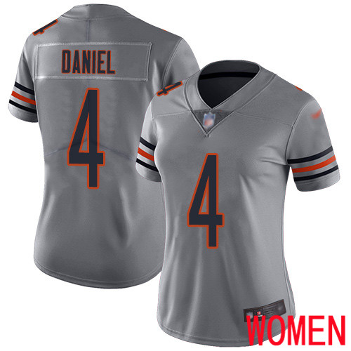 Chicago Bears Limited Silver Women Chase Daniel Jersey NFL Football #4 Inverted Legend->youth nfl jersey->Youth Jersey